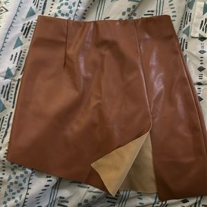 Forever 21 size S slit  brown skirt with tag